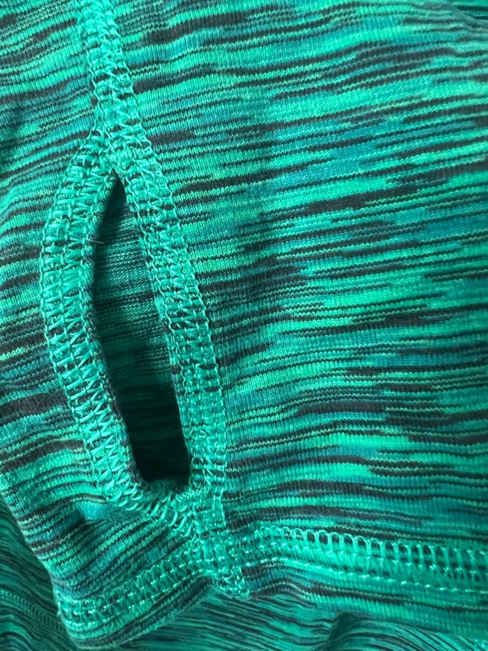 Kirkland Signature Teal Space-Dye Hooded Long-Sleeve Top - Picture 3 of 5